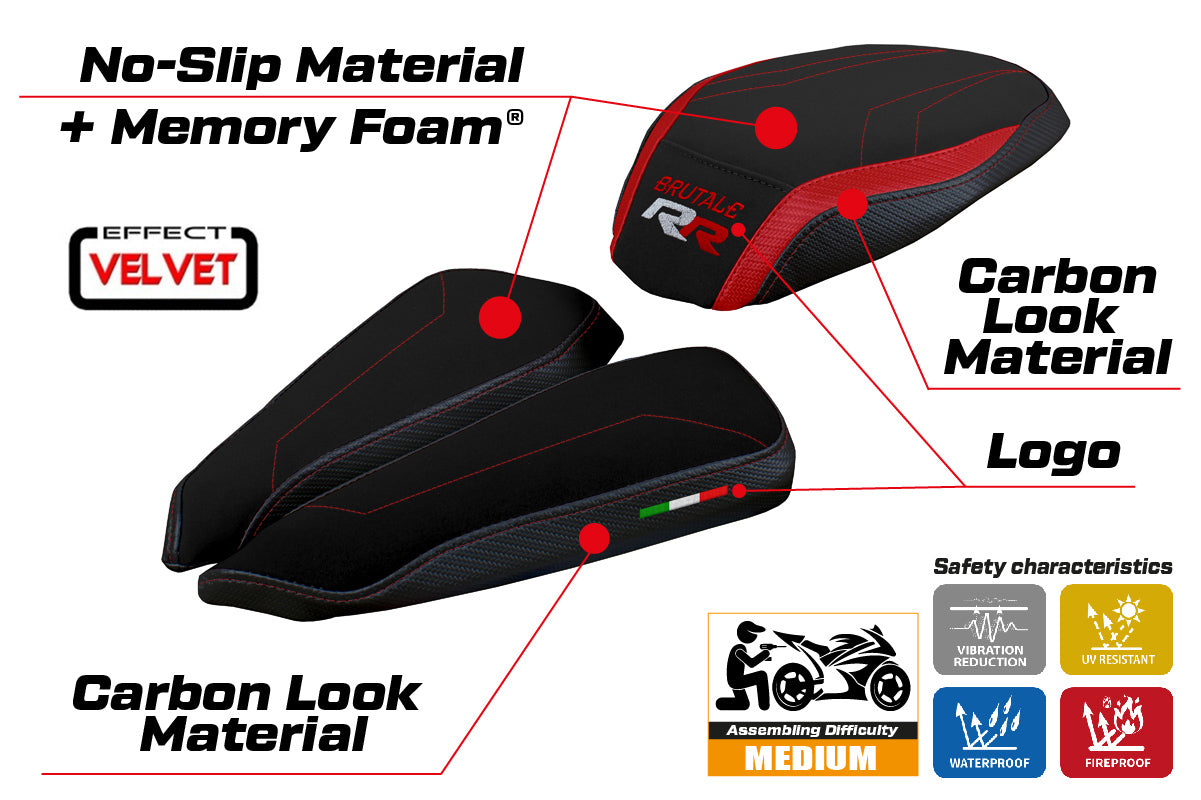 MV Agusta Brutale 1000RR 2020-2025 Seat Cover Tappezzeria Italia Comfort in Black