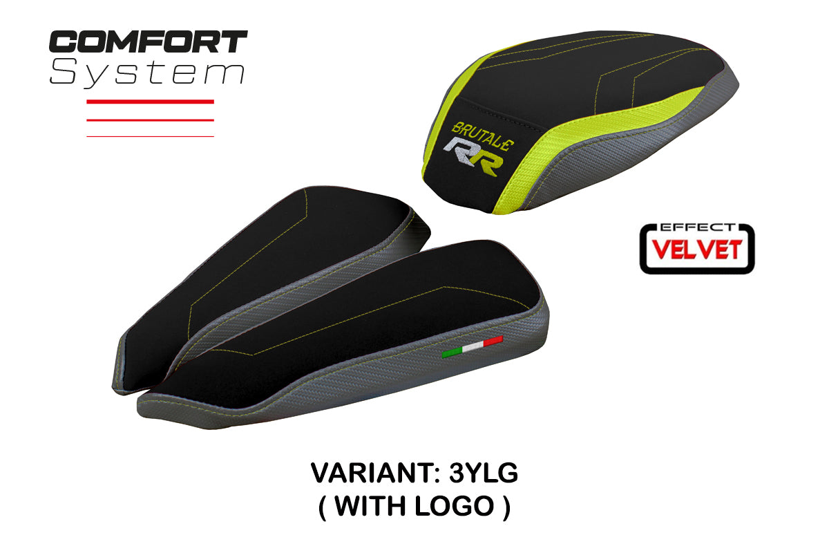 MV Agusta Brutale 1000RR 2020-2025 Seat Cover Tappezzeria Italia Comfort in Yellow and Grey