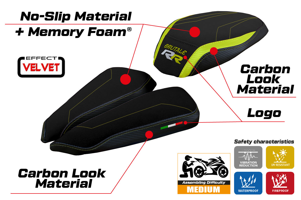 MV Agusta Brutale 1000RR 2020-2025 Seat Cover Tappezzeria Italia Comfort in Yellow