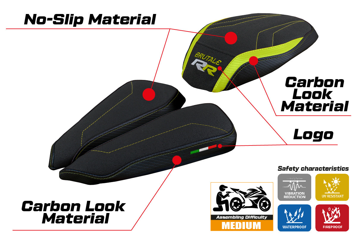 MV Agusta Brutale 1000RR 2020-2025 Seat Cover Tappezzeria Italia Ultragrip in Yellow