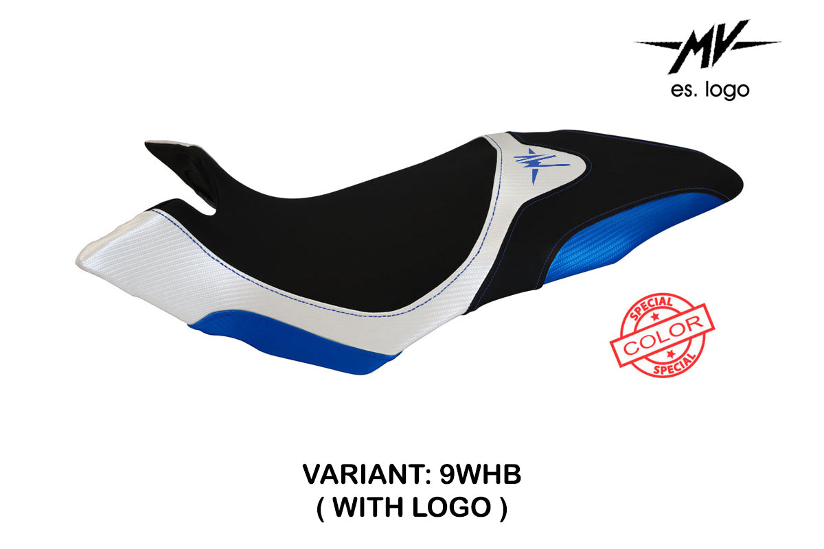 MV Agusta Dragster 800 2014-2018 Seat Cover Tappezzeria Italia in White and Blue