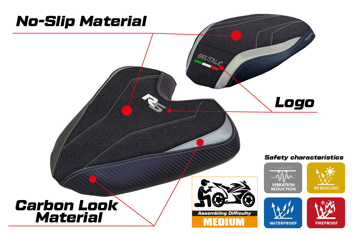 MV Agusta Brutale 1000RS 2021-2025 Seat Cover Tappezzeria Ultragrip in Silver