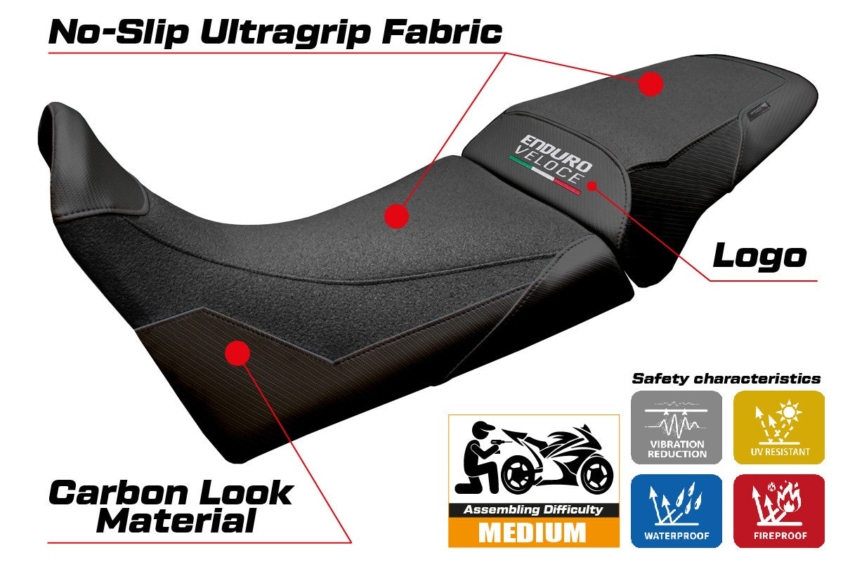 MV Agusta Enduro Veloce 2024-2025 Seat Cover Tappezzeria Ultragrip Black