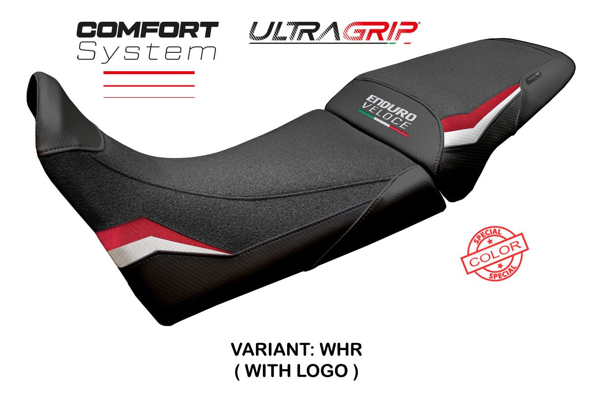 MV Agusta Enduro Veloce 2024-2025 Seat Cover Tappezzeria Comfort Grip White Red