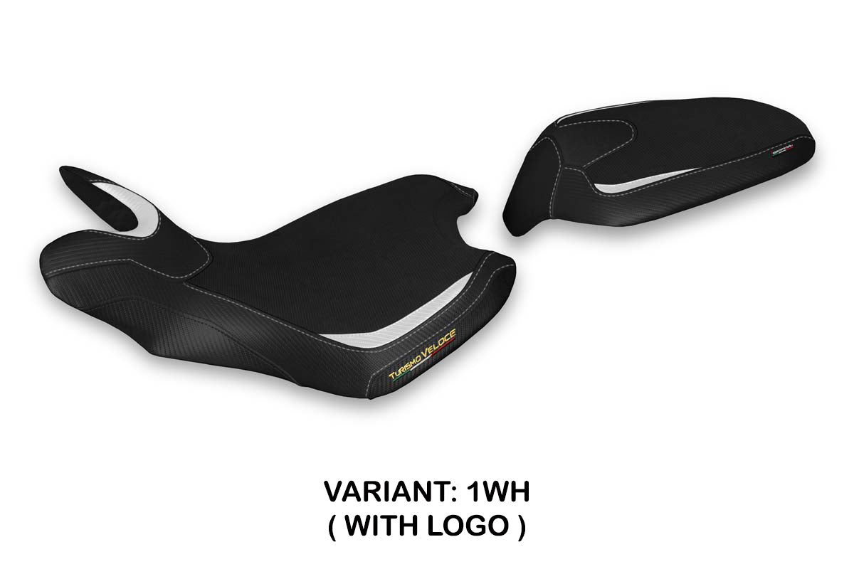 MV Agusta Turismo Veloce 2021-2025 Seat Cover Tappezzeria Italia in White in Black