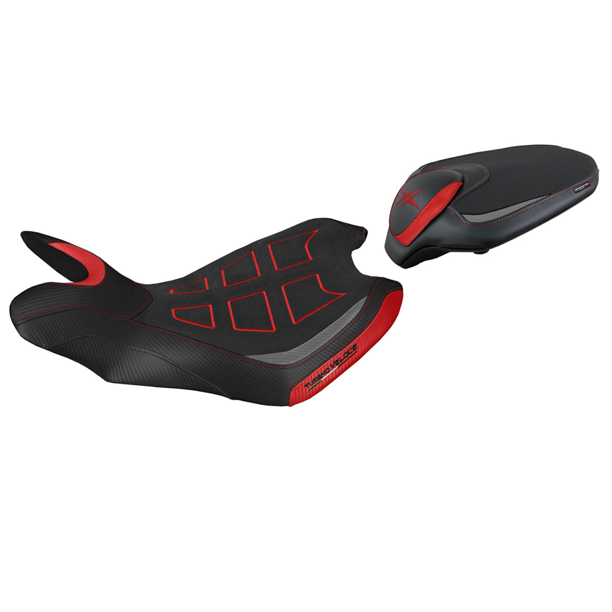 MV Agusta Turismo Veloce 2014-2020 Seat Cover Tappezzeria Italia Ultragrip in Red and Grey