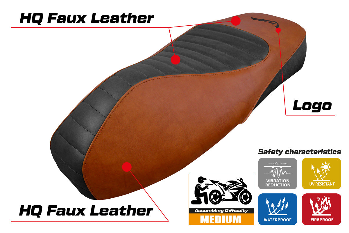 Vespa GTS 125 150 300 2009-2024 Seat Cover Tappezzeria Italia in Brown SE