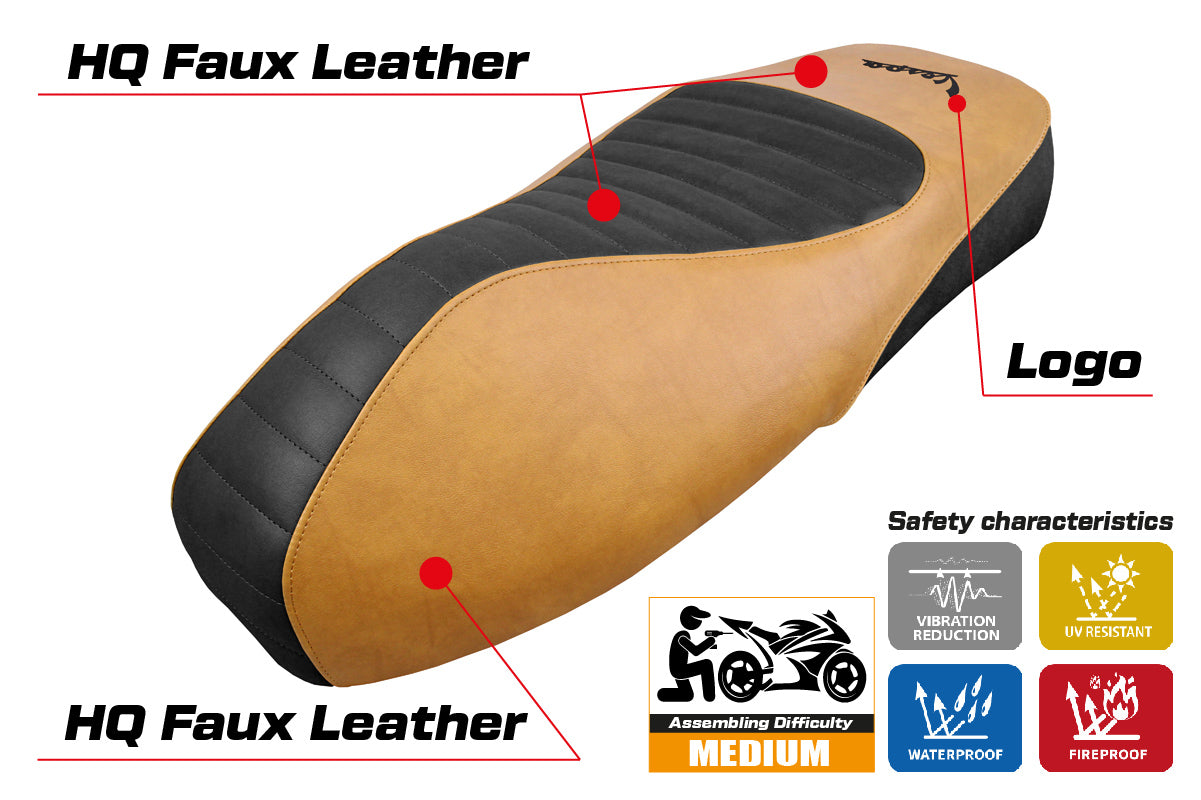 Vespa GTS 125 150 300 2009-2024 Seat Cover Tappezzeria Italia in Camel SE