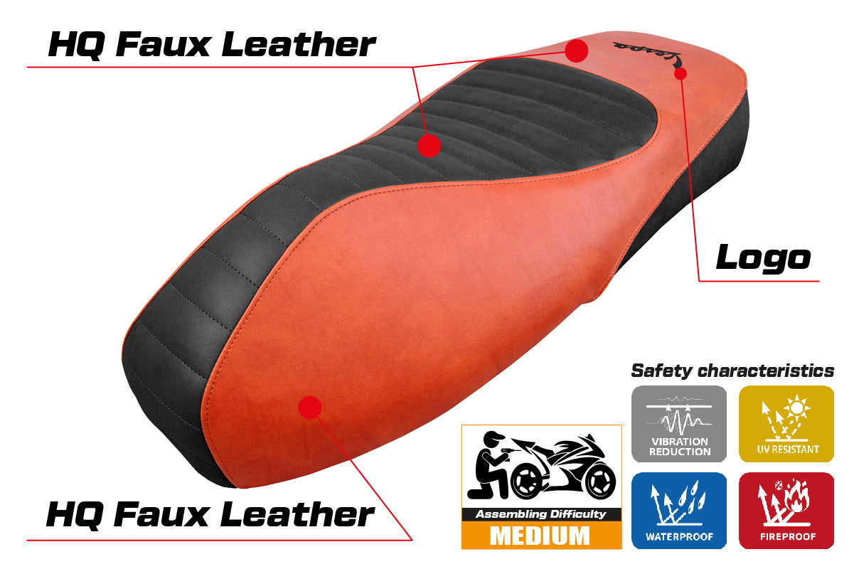 Vespa GTS 125 150 300 2009-2024 Seat Cover Tappezzeria Italia in Brick SE