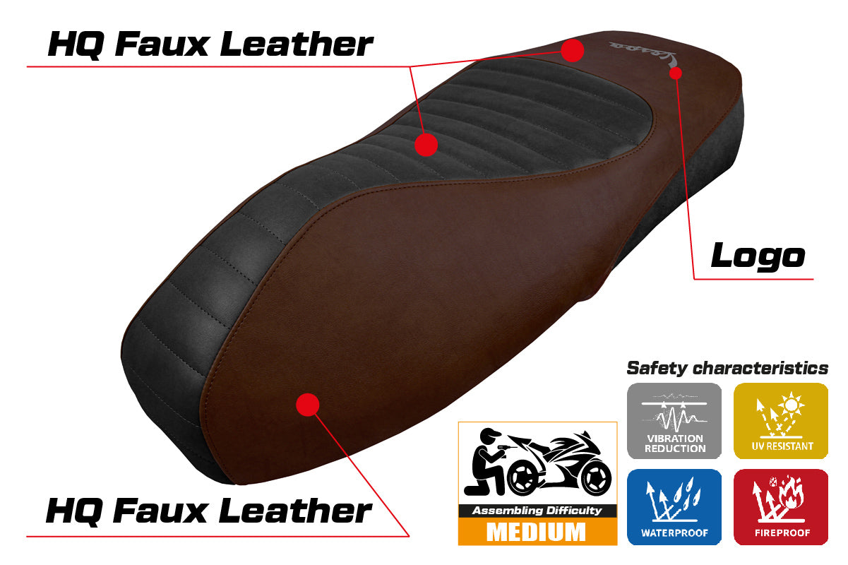 Vespa GTS 125 150 300 2009-2024 Seat Cover Tappezzeria Italia in Dark Brown SE