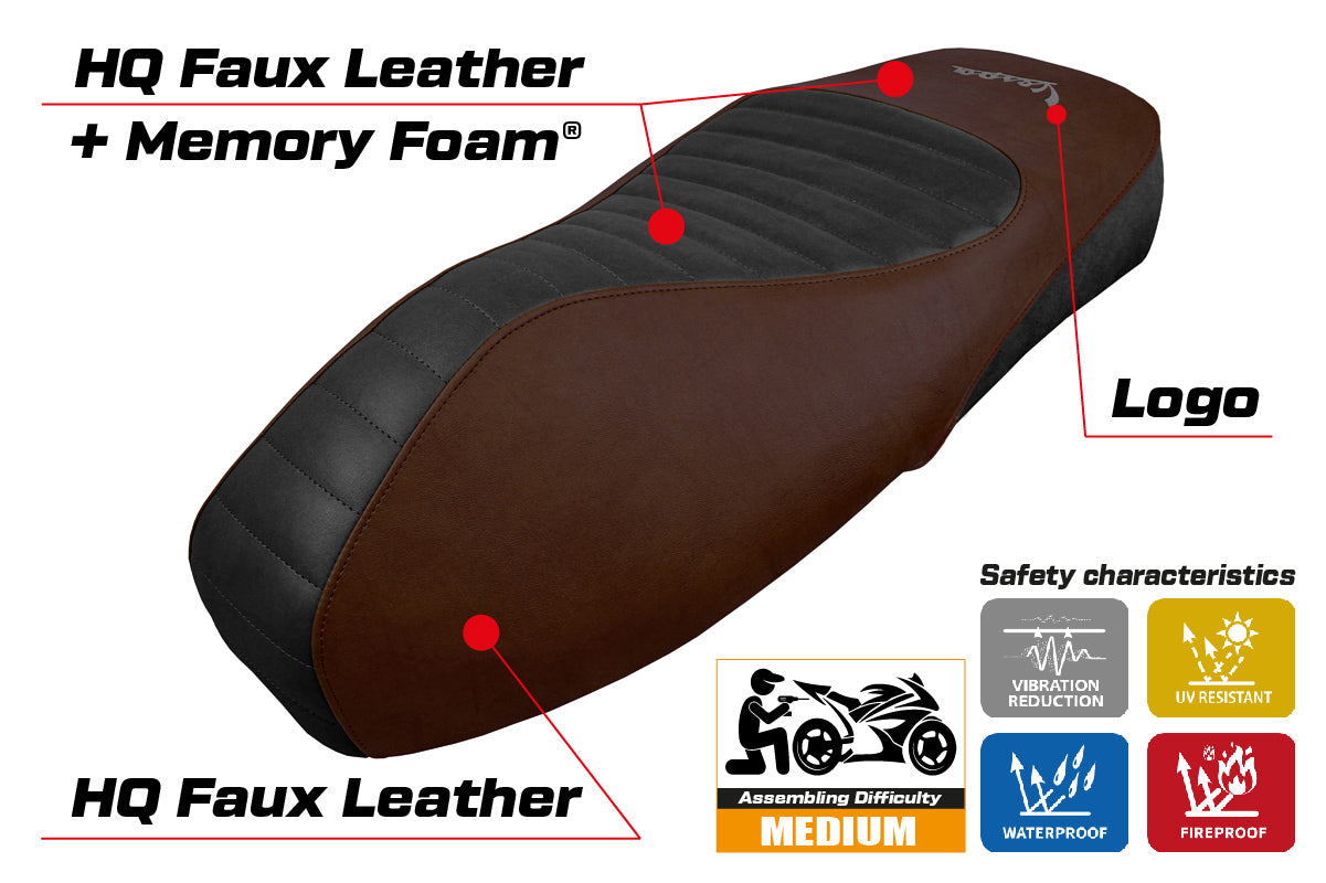 Vespa GTS 125 150 300 2009-2024 Seat Cover Tappezzeria Italia Comfort in Dark Brown SE