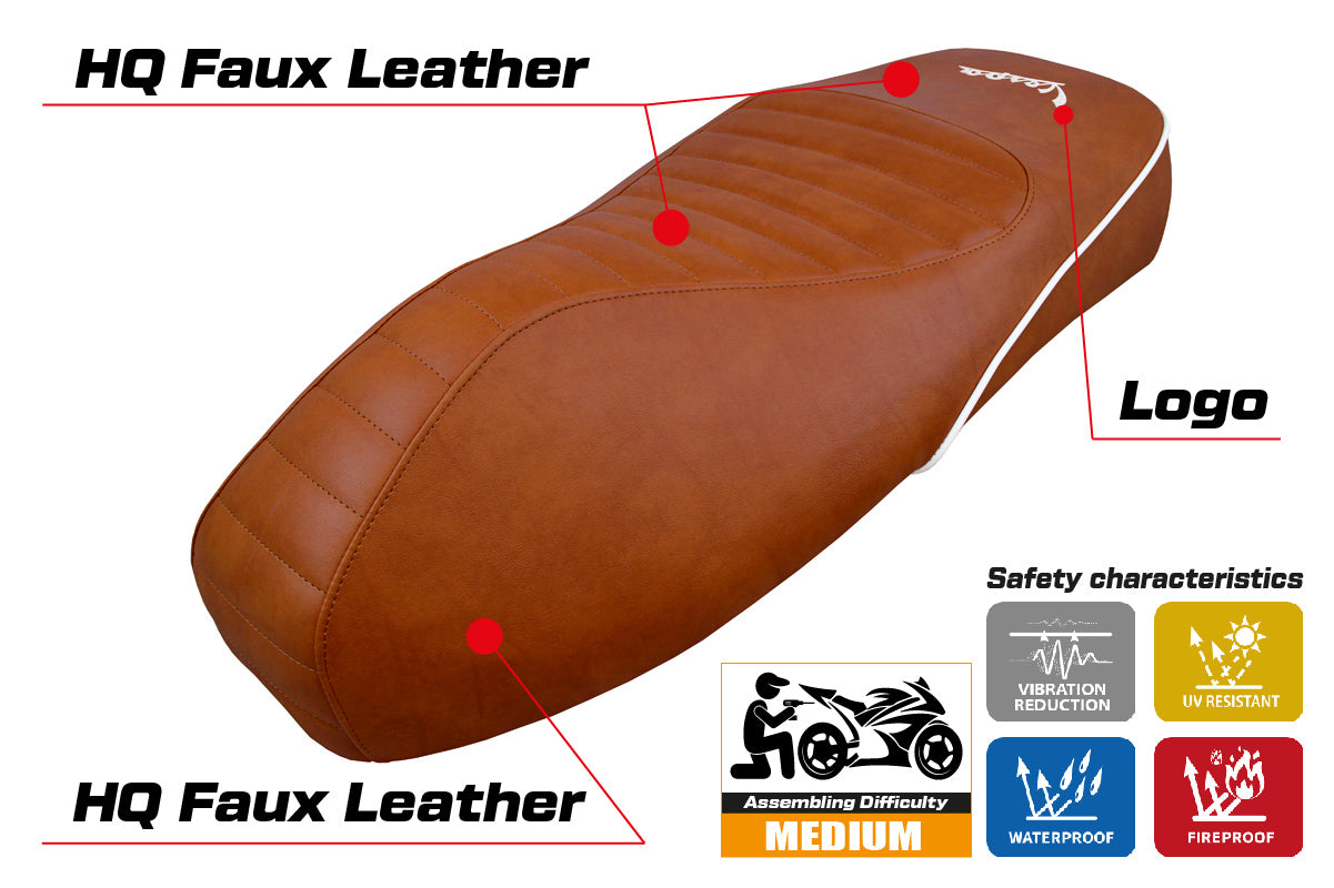 Vespa GTS 125 150 300 2009-2024 Seat Cover Tappezzeria Italia in Brown