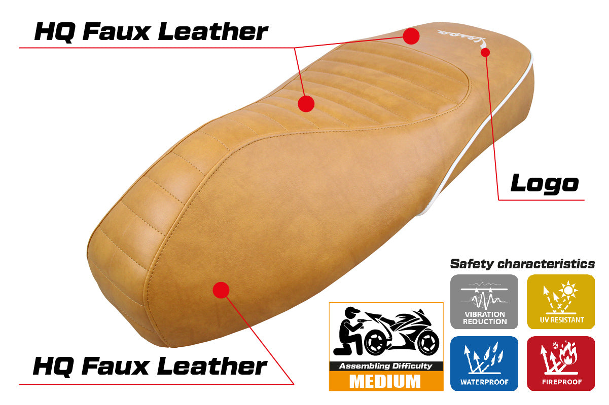 Vespa GTS 125 150 300 2009-2024 Seat Cover Tappezzeria Italia in Camel