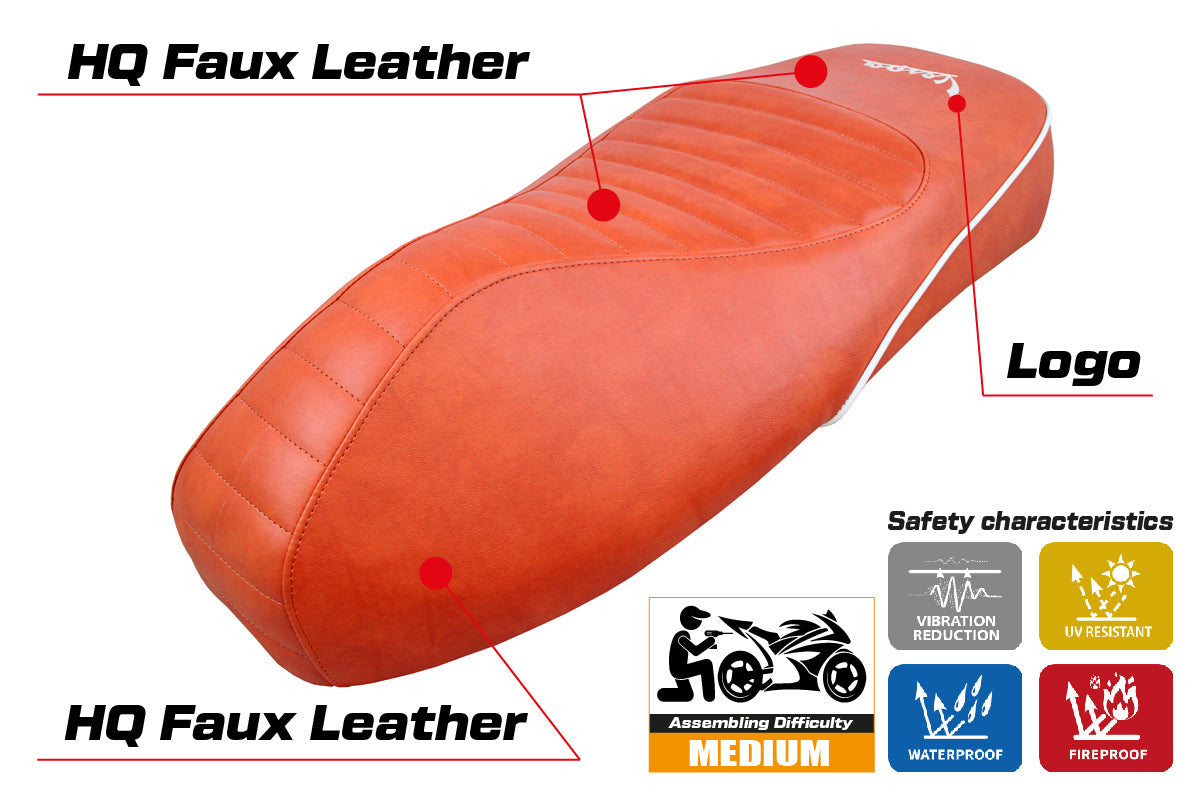 Vespa GTS 125 150 300 2009-2024 Seat Cover Tappezzeria Italia in Brick