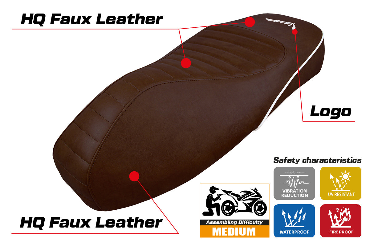 Vespa GTS 125 150 300 2009-2024 Seat Cover Tappezzeria Italia in Dark Brown