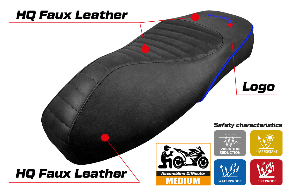 Vespa GTS 125 150 300 2009-2024 Seat Cover Tappezzeria Italia in Blue