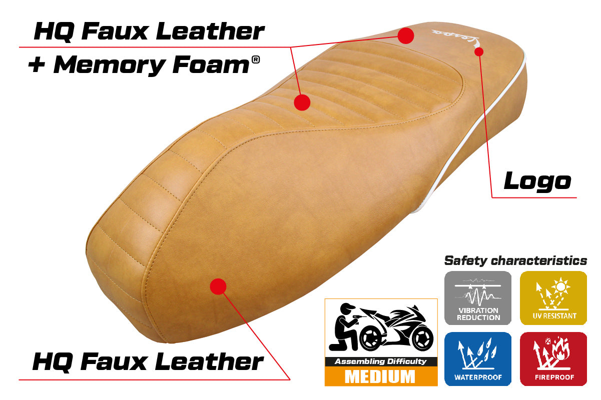 Vespa GTS 125 150 300 2009-2024 Seat Cover Tappezzeria Italia Comfort in Camel