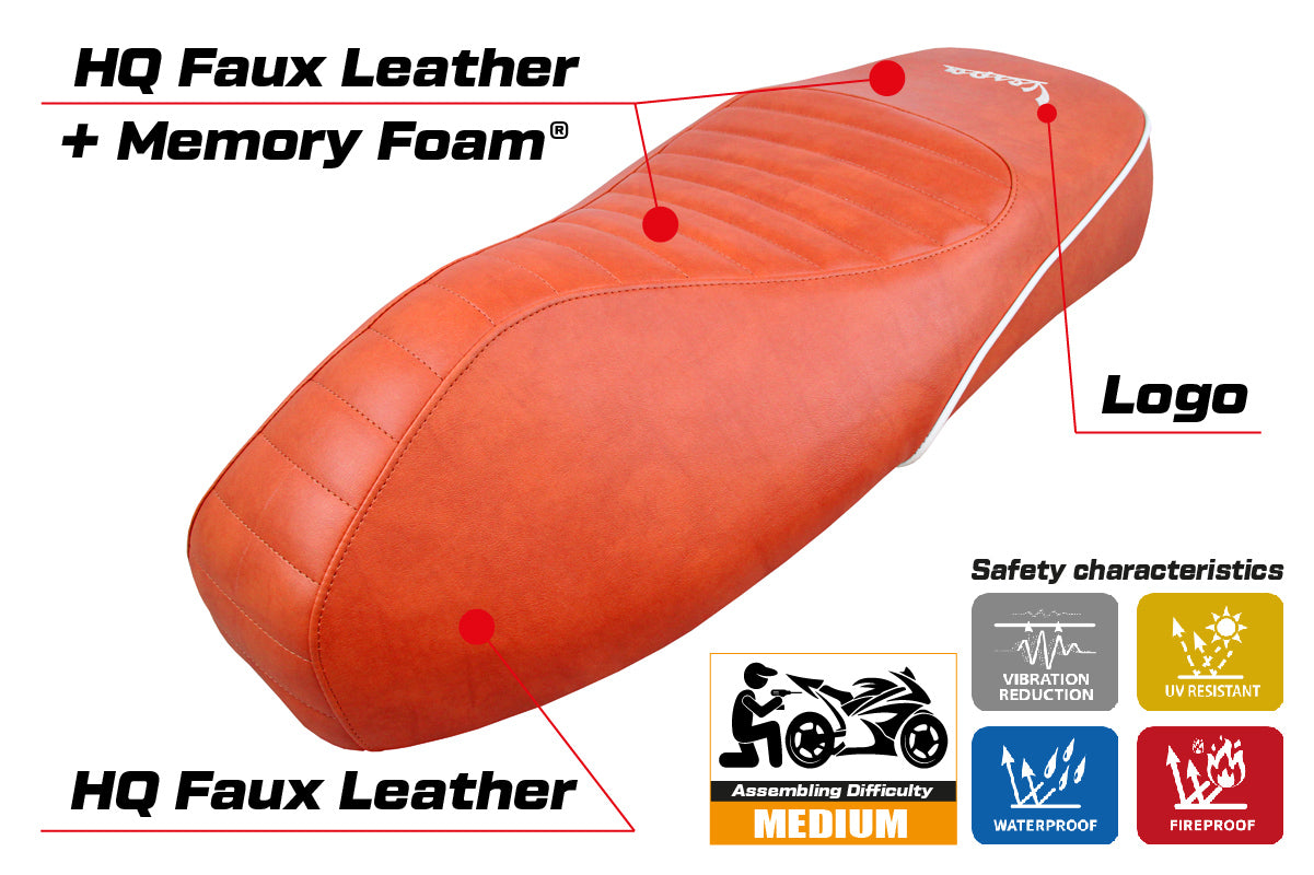 Vespa GTS 125 150 300 2009-2024 Seat Cover Tappezzeria Italia Comfort in Brick