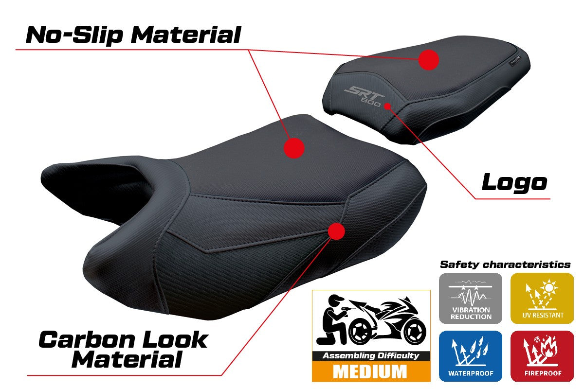 QJ Motor SRT 800 X / S / SX 2023-2025 Seat Cover Tappezzeria Black