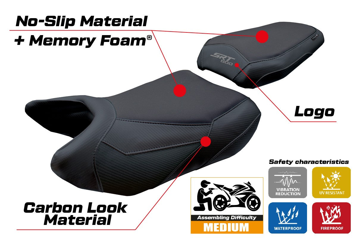 QJ Motor SRT 800 X / S / SX 2023-2025 Seat Cover Tappezzeria Comfort Black