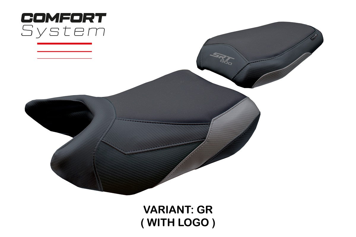 QJ Motor SRT 800 X / S / SX 2023-2025 Seat Cover Tappezzeria Comfort Grey Black