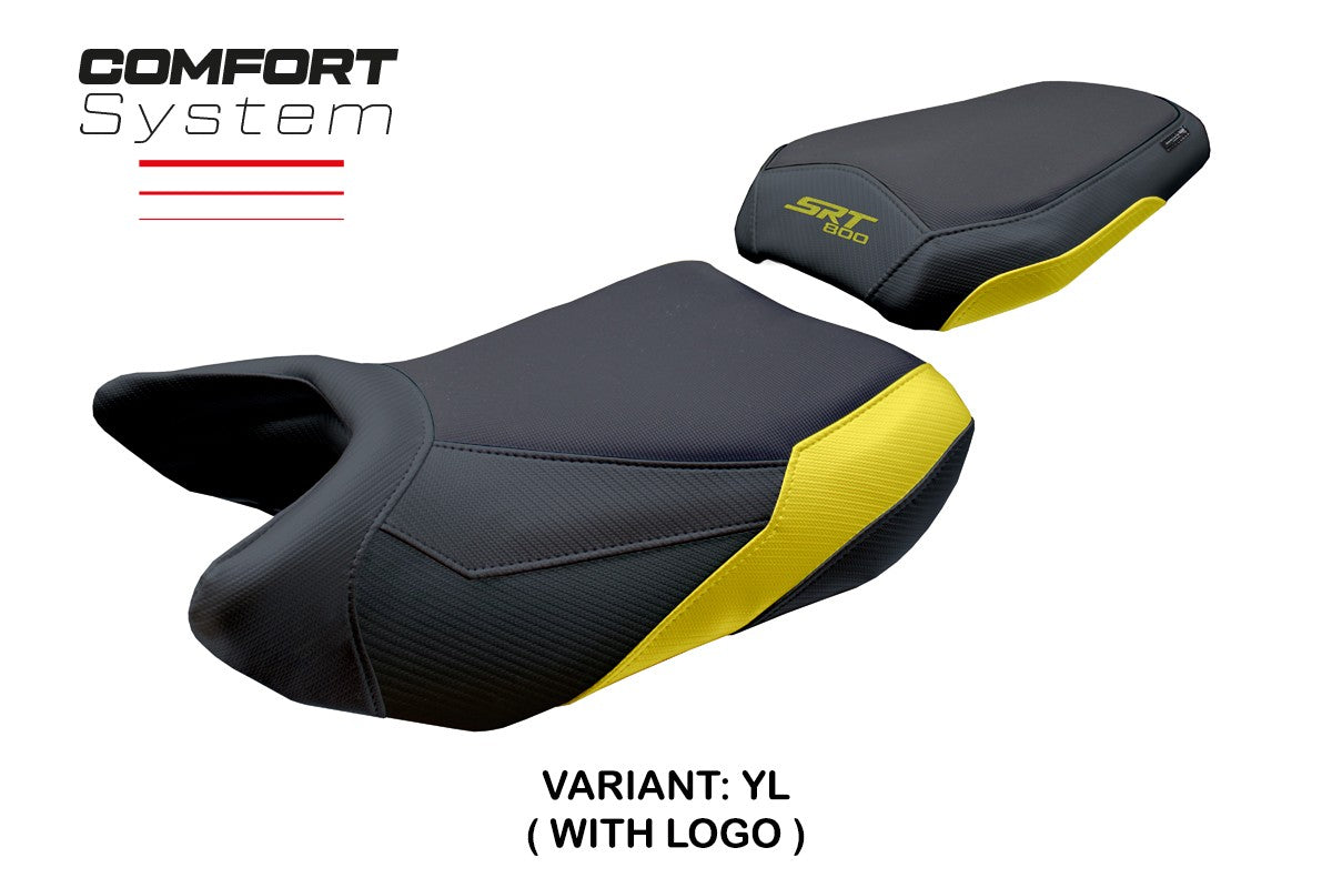 QJ Motor SRT 800 X / S / SX 2023-2025 Seat Cover Tappezzeria Comfort Yellow Blk