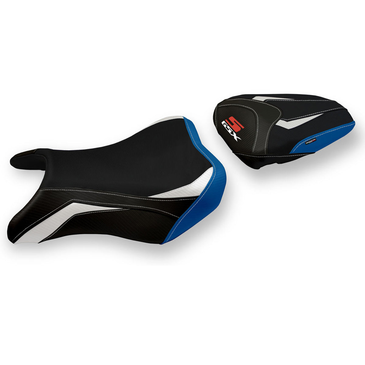 Suzuki GSXS 750 2017-2021 Seat Cover Tappezzeria Italia in White, Blue and Black