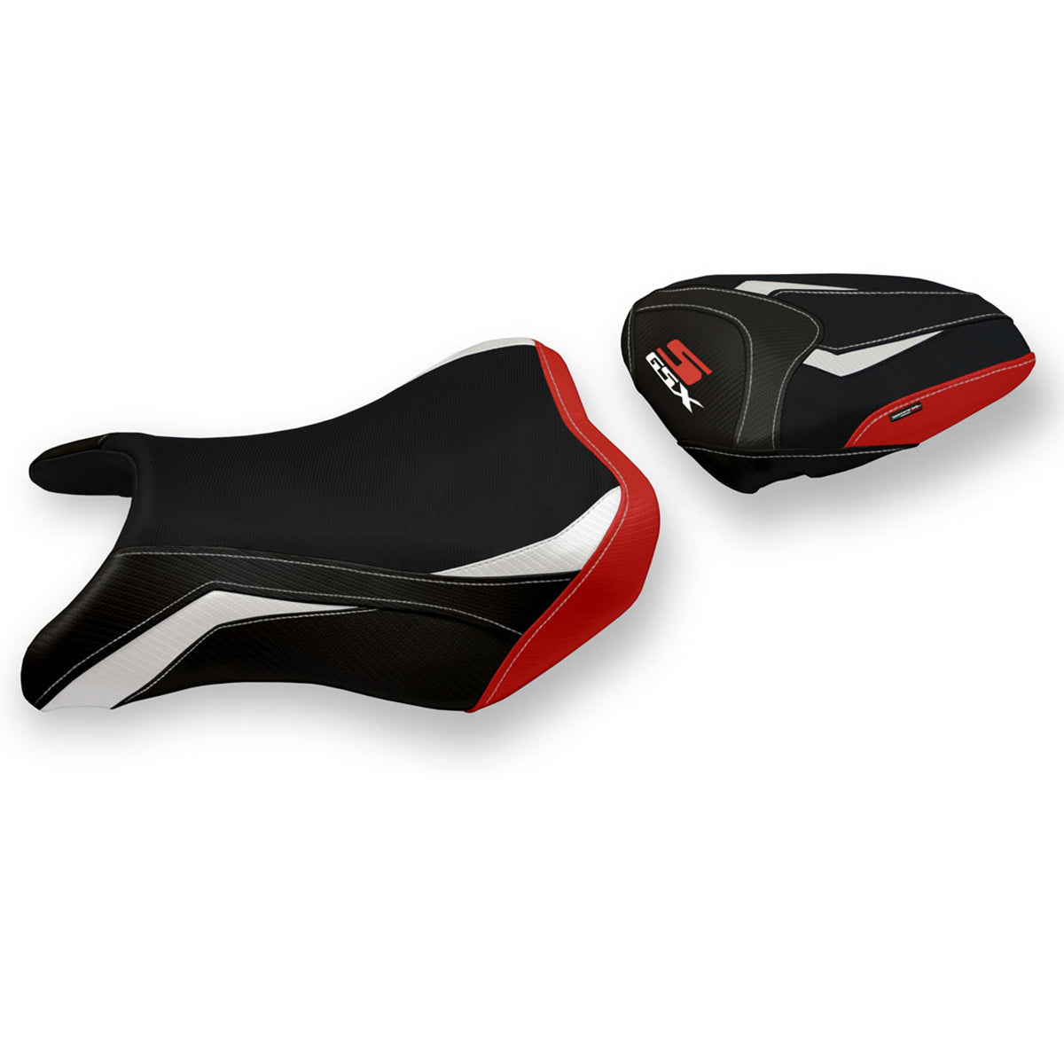 Suzuki GSXS 750 2017-2021 Seat Cover Tappezzeria Italia in White, Red and Black