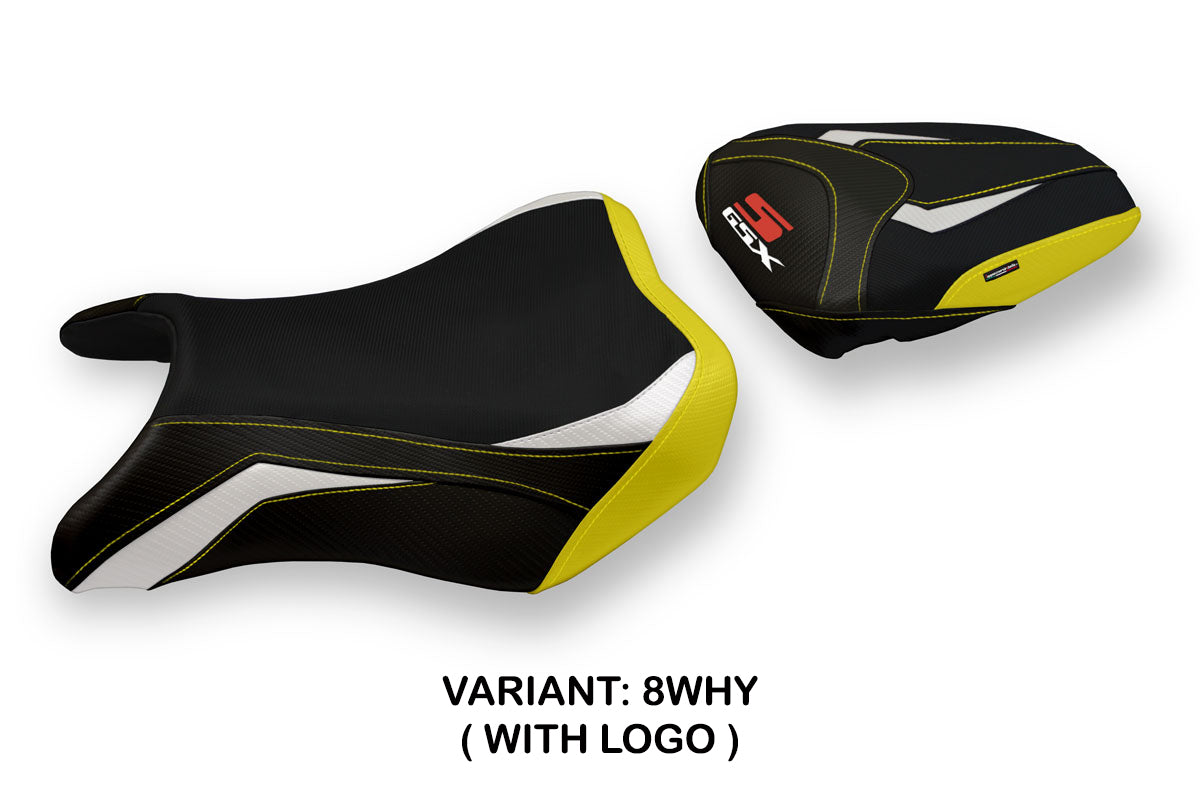 Suzuki GSXS 750 2017-2021 Seat Cover Tappezzeria Italia in White and Yellow