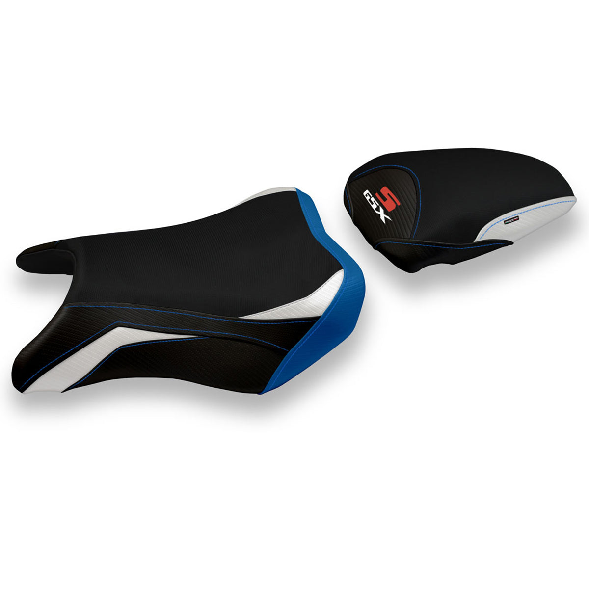 Suzuki GSXS 750 2017-2021 Seat Cover Tappezzeria Italia Comfort in White and Blue