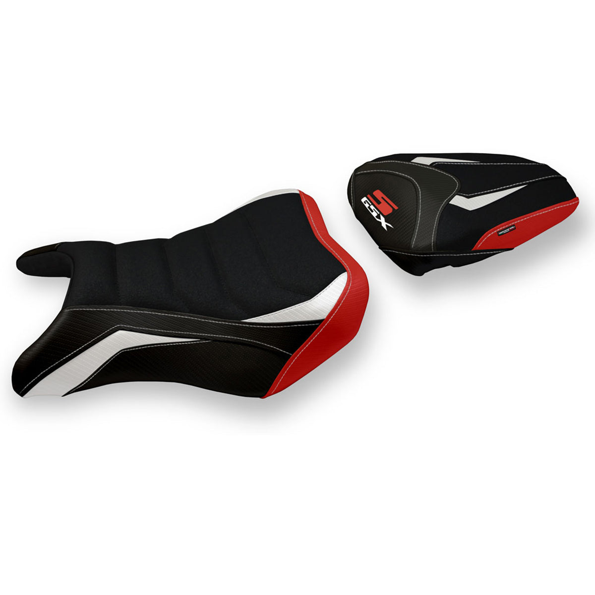 Suzuki GSXS 750 2017-2021 Seat Cover Tappezzeria Italia Ultragrip in White and Red