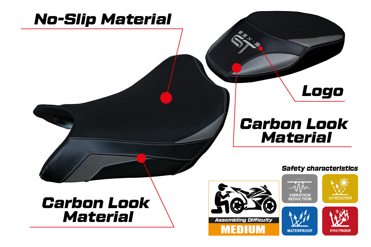 Suzuki GSXS 1000 GT 2021-2025 Seat Cover Tappezzeria Italia in Grey and Black