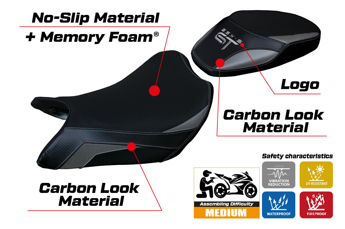 Suzuki GSXS 1000 GT 2021-2025 Seat Cover Tappezzeria Italia Comfort in Grey and Black