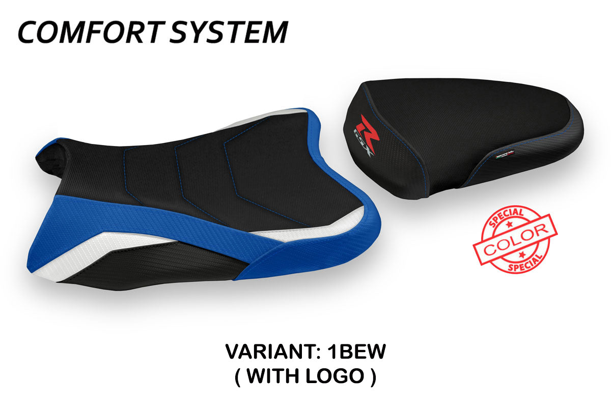 Suzuki GSXR 600 750 2006-2007 Seat Cover Tappezzeria Italia Comfort in Blue, White and Black