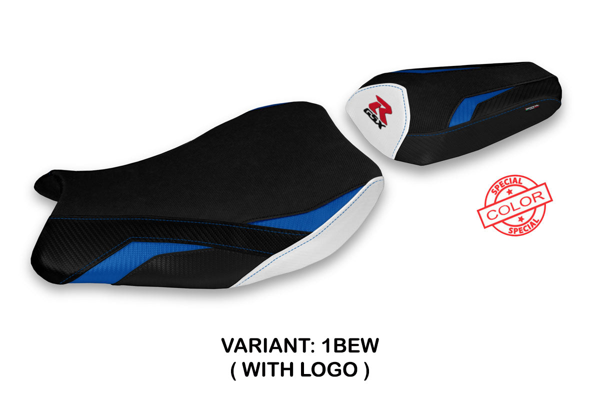 Suzuki GSXR 1000 2017-2024 Seat Cover Tappezzeria Italia in Blue and White