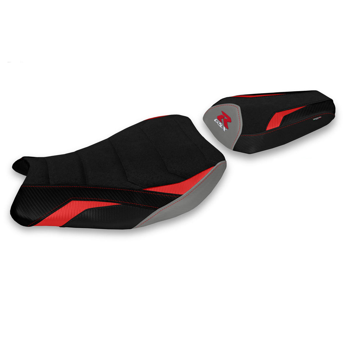 Suzuki GSXR 1000 2017-2024 Seat Cover Tappezzeria Italia Ultragrip in Red and Grey