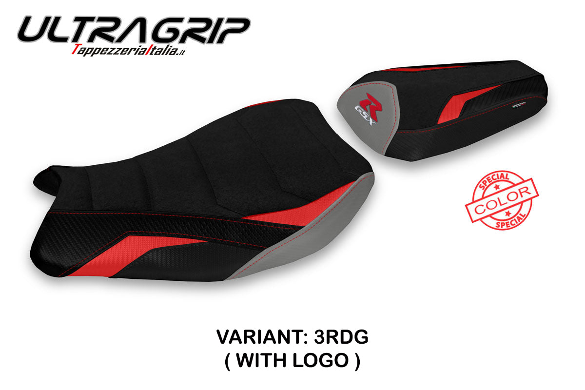 Suzuki GSXR 1000 2017-2024 Seat Cover Tappezzeria Italia Ultragrip in Red and Grey