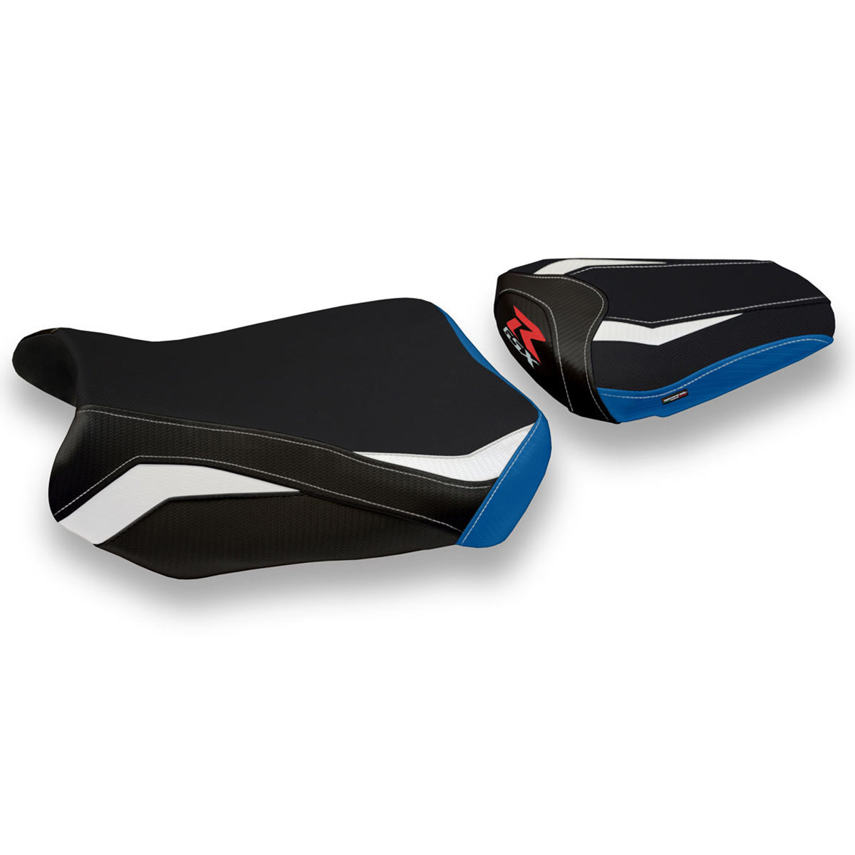 Suzuki GSXR 600 750 2011-2024 Seat Cover Tappezzeria Italia in White and Blue