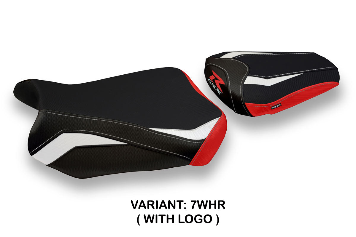 Suzuki GSXR 600 750 2011-2024 Seat Cover Tappezzeria Italia in White and Red