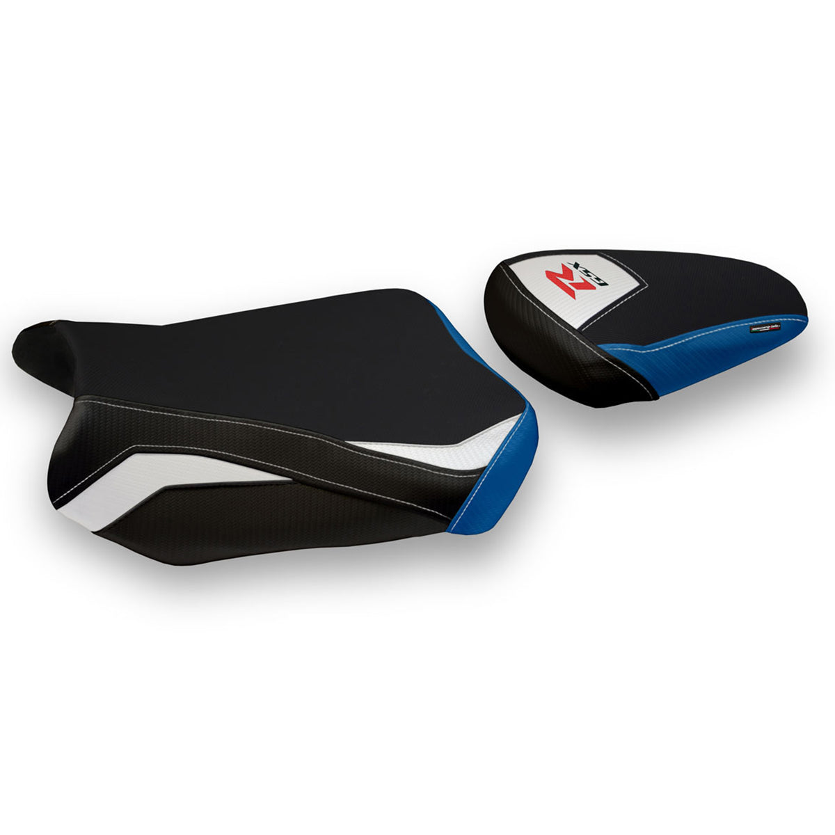 Suzuki GSXR 600 750 2011-2024 Seat Cover Tappezzeria Italia Comfort in White and Blue