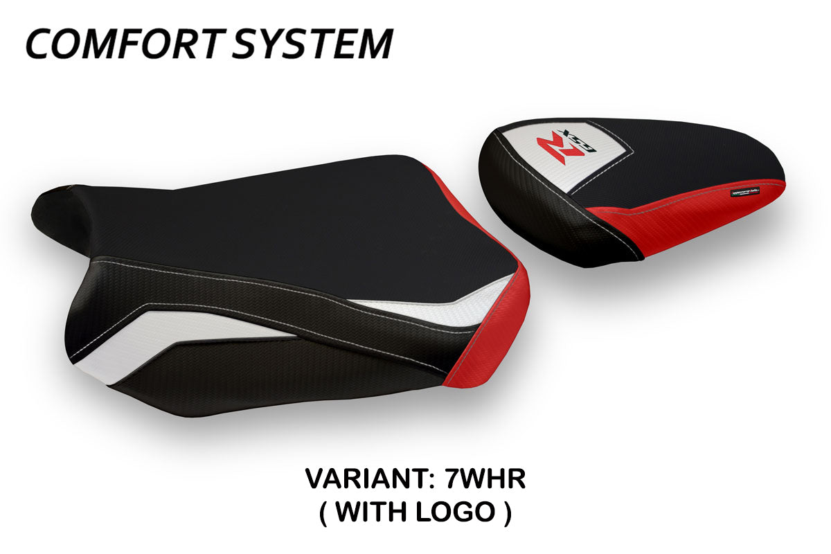 Suzuki GSXR 600 750 2011-2024 Seat Cover Tappezzeria Italia Comfort in White and Red