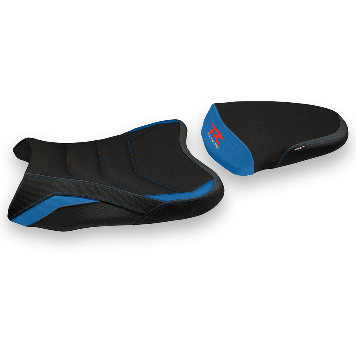 Suzuki GSXR 1000 2007-2008 Seat Cover Tappezzeria Italia Ultragrip in Blue and Black