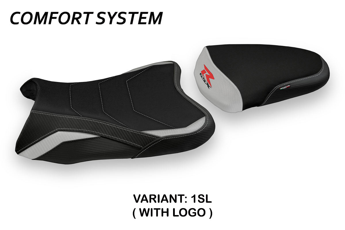 Suzuki GSXR 1000 2007-2008 Seat Cover Tappezzeria Italia Comfort in Silver and Black