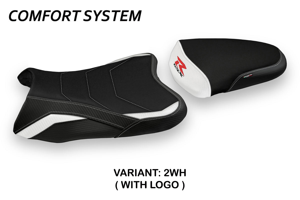 Suzuki GSXR 1000 2007-2008 Seat Cover Tappezzeria Italia Comfort in White and Black