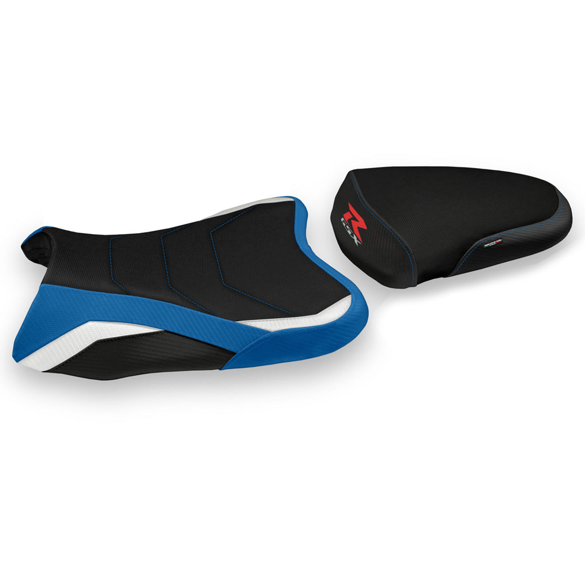 Suzuki GSXR 1000 2007-2008 Seat Cover Tappezzeria Italia in Special Comfort Blue and White