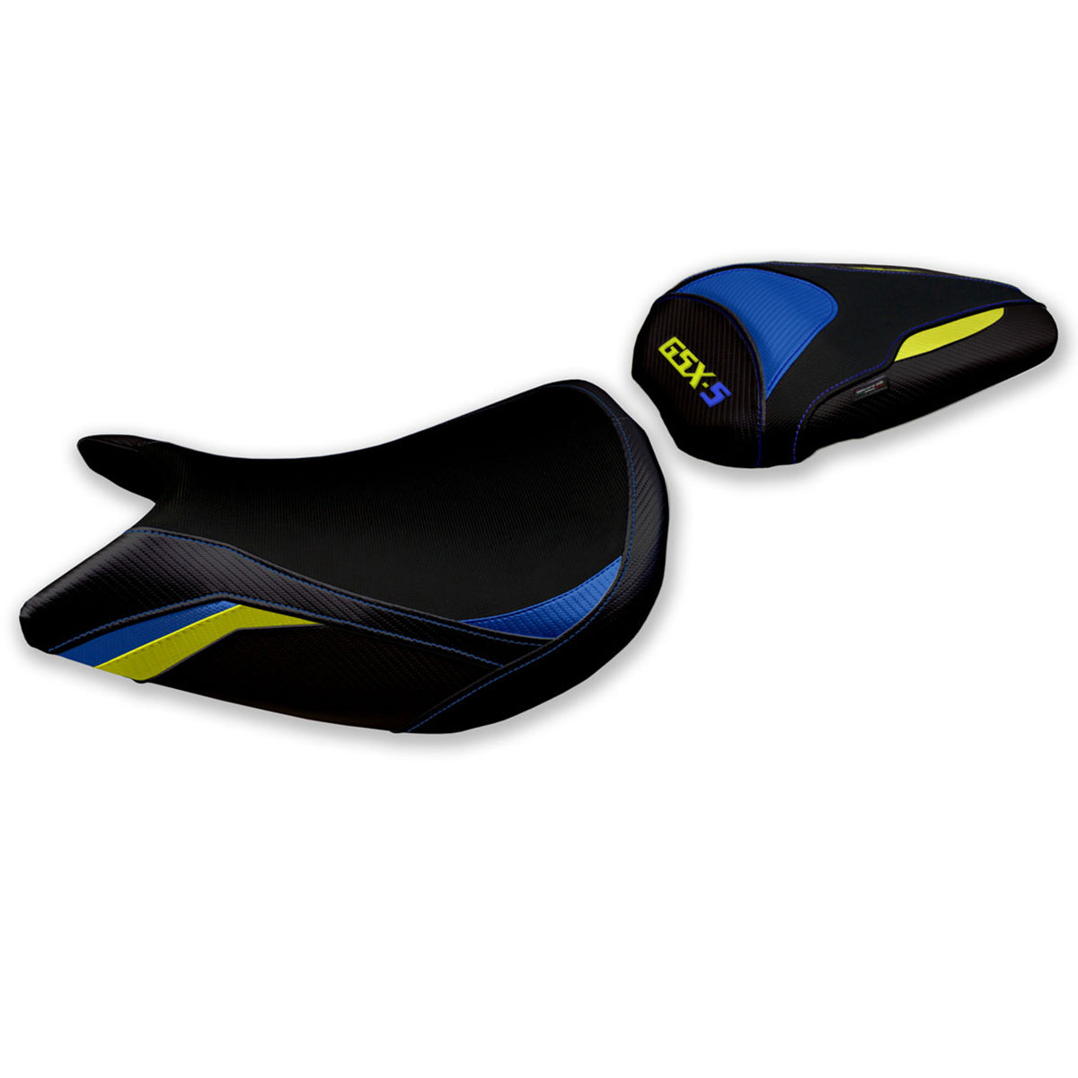 Suzuki GSXS 1000 2021-2025 Seat Cover Tappezzeria Italia in Blue and Yellow