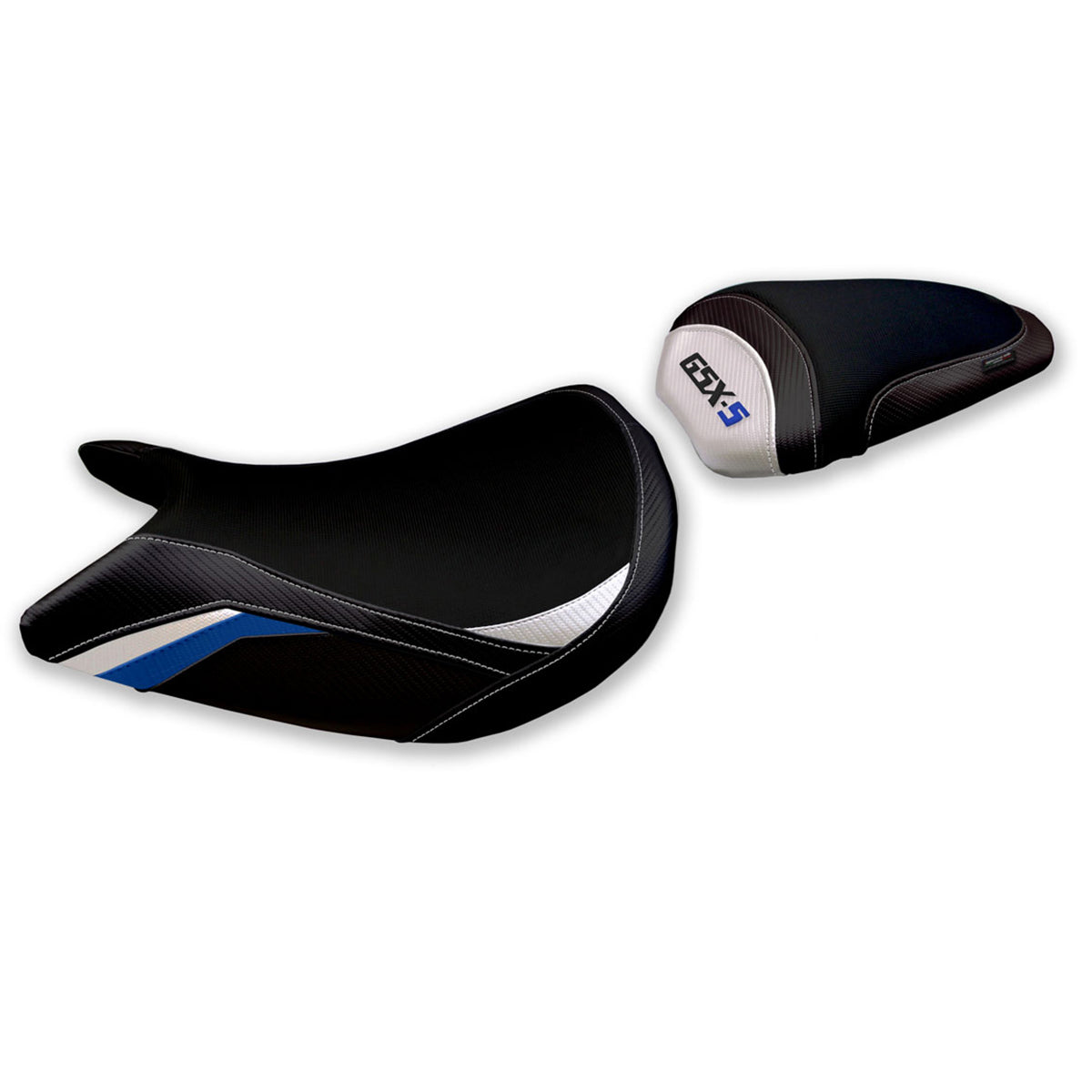 Suzuki GSXS 1000 2021-2025 Seat Cover Tappezzeria Italia Comfort in White and Blue