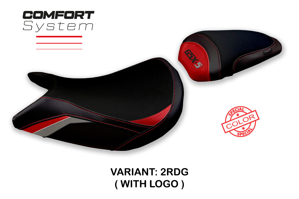 Suzuki GSXS 1000 2021-2025 Seat Cover Tappezzeria Italia Comfort in Red and Grey
