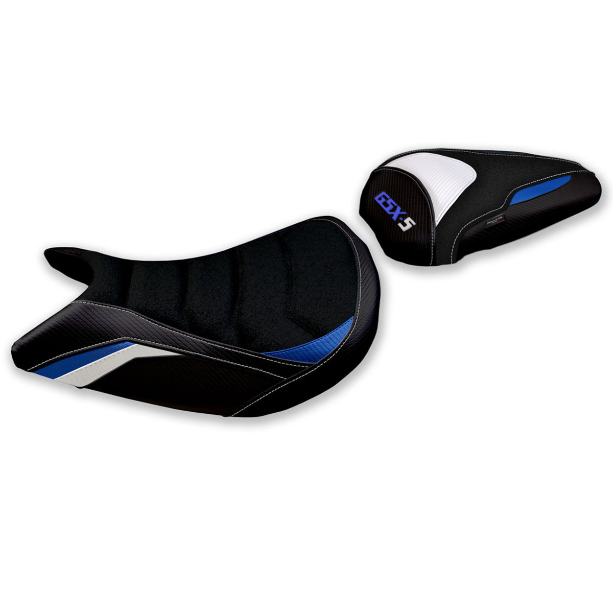 Suzuki GSXS 1000 2021-2025 Seat Cover Tappezzeria Italia Ultragrip in White and Blue