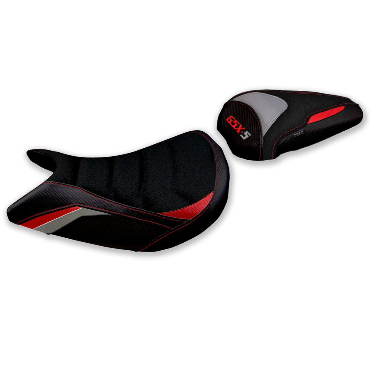 Suzuki GSXS 1000 2021-2025 Seat Cover Tappezzeria Italia Ultragrip in Red and Grey